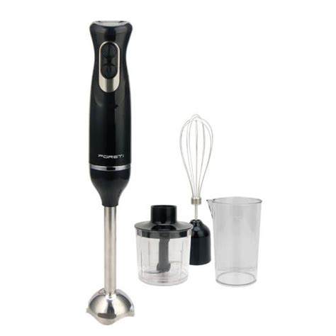 FORETI Пасатор HB600 - 600W, с метален накрайник, чопър, бъркалка, купа ...