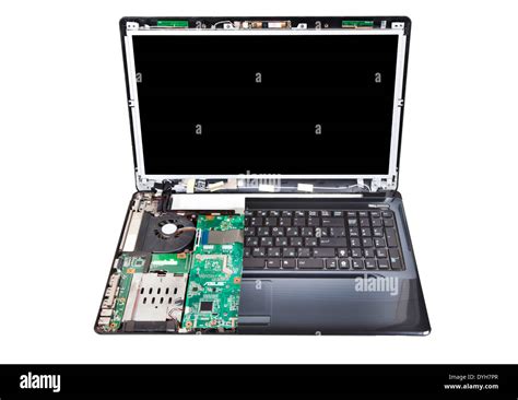 Laptop Partial Disassembled Isolated On White Stock Photo Alamy