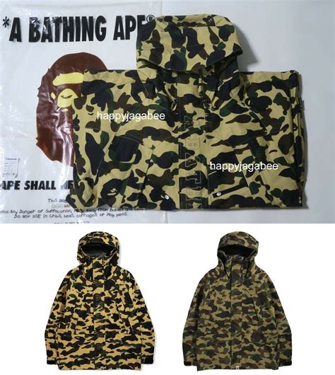 A Bathing Ape Mens 1st Camo Snowboard Jacket Yellow Green 1j80140009 Ebay