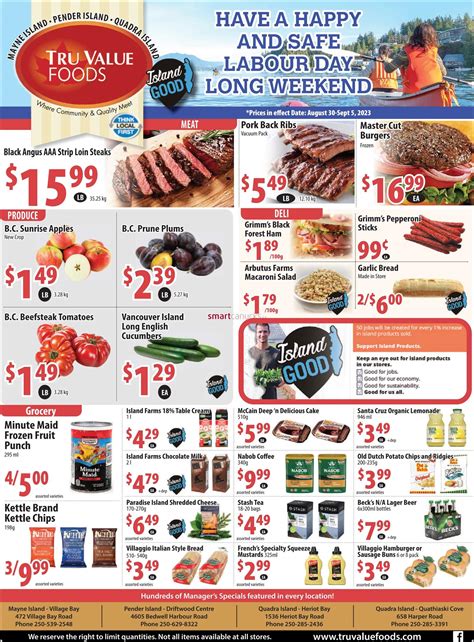 Tru Value Foods Flyer August 30 To September 5