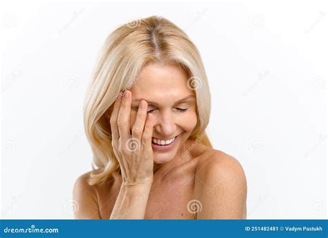 Charming Blonde 40s 50s Middle Aged Woman Isolated Stock Image Image Of Hair Elegant 251482481