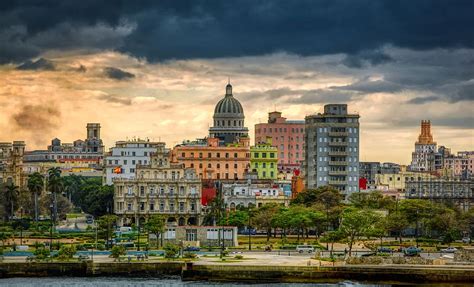 HD wallpaper: havana, cuba, city, urban, sea, wharf, skyline, downtown ...