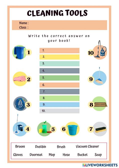 7444001 Cleaning Tools Ddsilfia Liveworksheets
