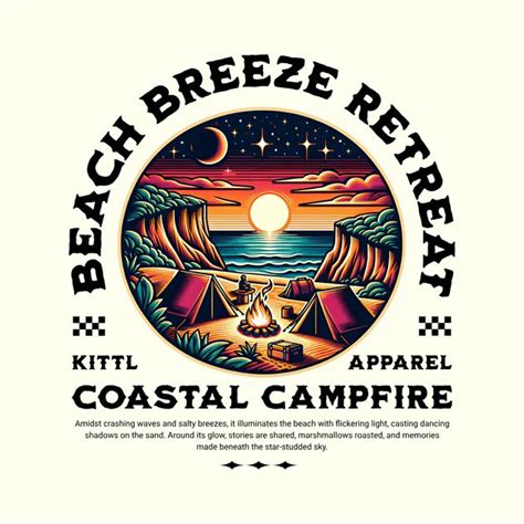 Coastal Campfire T Shirt Design Template — Customize It In Kittl