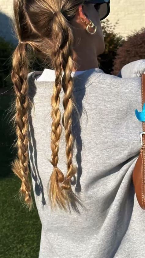 Braids Twisted Hair Pigtails Blonde Hair Messy Braids Stylish Hair Ponytail Aesthetics