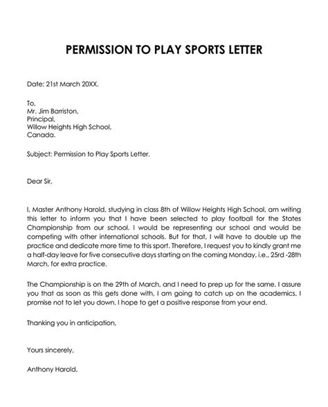 How To Write A Permission Letter For School Design Talk