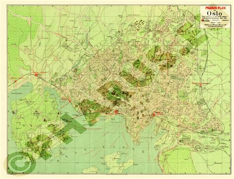 Pharus Pharus Historischer Stadtplan Oslo