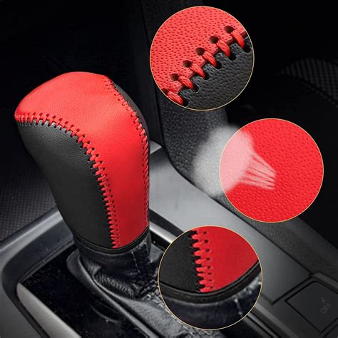 Arenbel Type R Gear Shift Lever Knob Black Leather Shifter Stick Handle Replacement