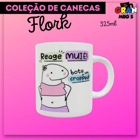 Caneca FLORK 325 ML Personalizada Reage Mulher Bota Um Crooped