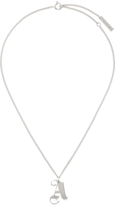1017 ALYX 9SM Silver 'A' Necklace 1017 ALYX 9SM