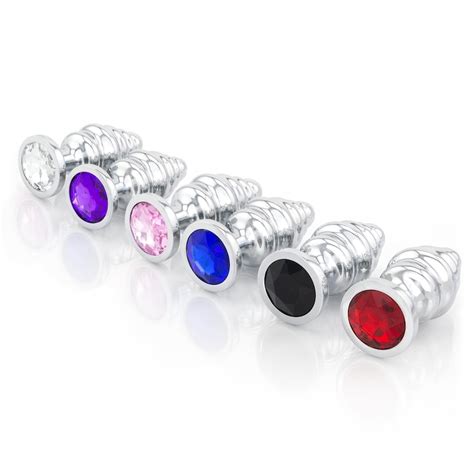 Jewelled Ribbed Metal Butt Plug Chrome Plated Anal Toy And Etsy