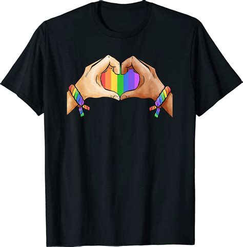 Gay Pride Clothing LGBT Rainbow Flag T Shirt Tee Heart Unity Walmart
