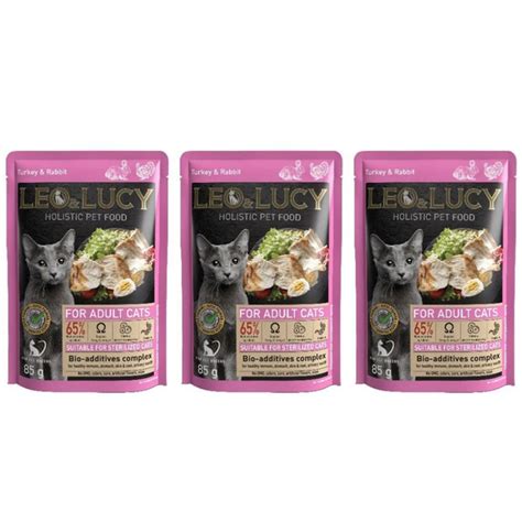 Leo&Lucy Корм Влажный для взрослых стерилизованных кошек Холистик с ...
