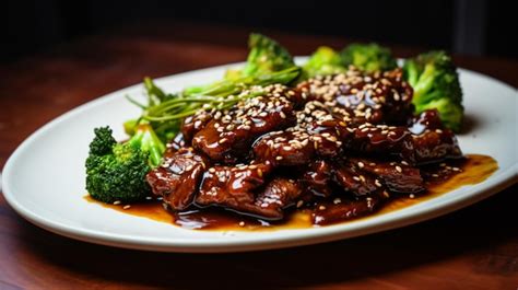 Premium Ai Image Beef Teriyaki With Sesame Topping