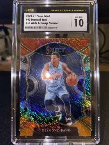 Desmond Bane Select Red White Orange Shimmer Csg Rookie