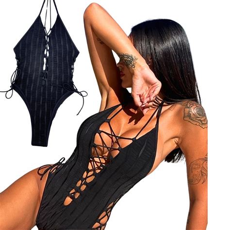 Strój Kąpielowy Jednoczęściowy Kostium Plażowy Elegancki Bikini roz M