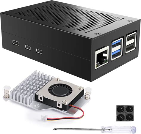 Miuzei Case Per Raspberry Pi 5 Con Ventilatore Attivo Ufficiale Case In