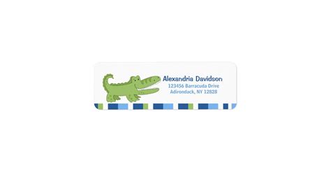 Alligator Custom Address Labels Green Blue Zazzle