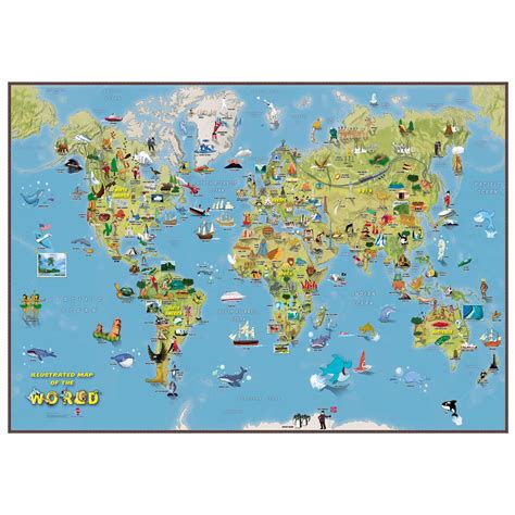 Kids Cartoon Map of the World by Lovell Johns - The Map Shop