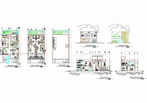 Casa Habitacion En AutoCAD Librería CAD