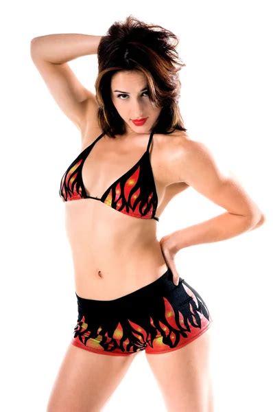 Bikini Girl In Flame Bikini Stock Photo Realdealphoto 6869469