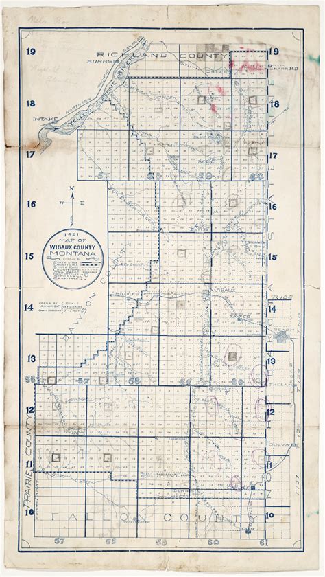 1921 Map Of Wibaux County Montana Montana History Portal