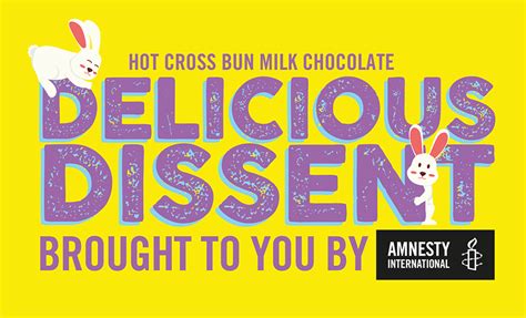 Amnesty Delicious Dissent Hot Cross Bun Milk Chocolate Bar 100g Amnesty International