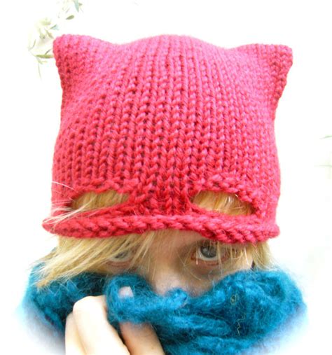 Cute Knitted Cat Hat Today We Might Call It A Superhero Pussy Hat Knithacker