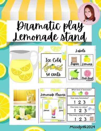 Lemonade Stand Dramatic Play By Missdprek Tpt