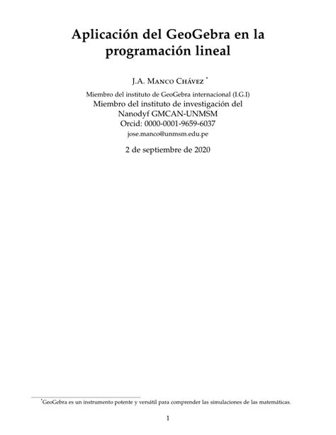 Pdf Aplicación Del Geogebra En La Programación Lineal