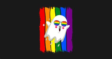 Lgbtq Flag Gay Pride Month Ghost With Lgbt Glasses Lgbtq Flag Gay Pride T Shirt Teepublic