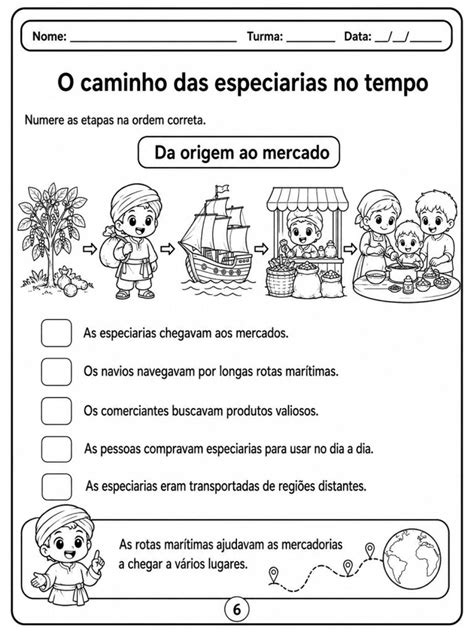Atividades Sobre Comercio 4 Ano - O Comércio e as Antigas rotas Marítimas Atividades para 4° Ano
