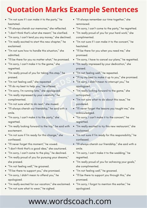 250 Quotation Marks Example Sentences Word Coach