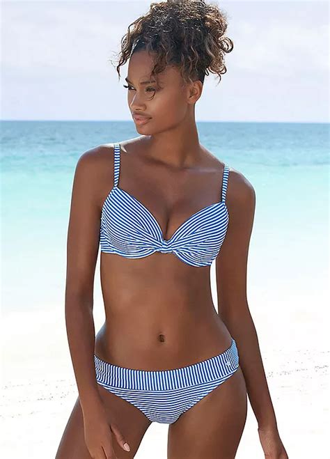 Blue Stripe Underwired Bikini Set By S Oliver Swimwear