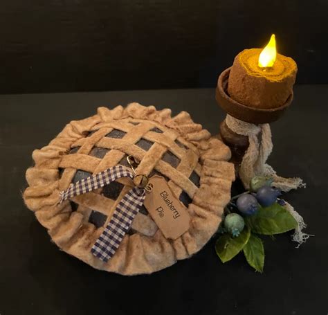 Primitive Fake Mini Blueberry Pie Tiered Tray Decor Shelf Etsy In 2023 Mini Blueberry Pies