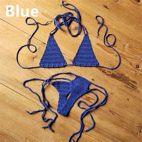 Hand Crochet Bikini Set Women S Sexy Beach Swimwear Bohemian Swimsuit 2Piece Walmart