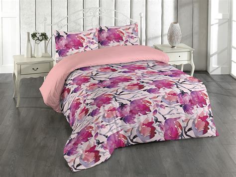 Ambesonne Magnolia Pattern Duvet Cover Set Reduncles Floral Hot Pink Pale Pink Mauve Wayfair