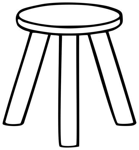 clipart  legged stool outline