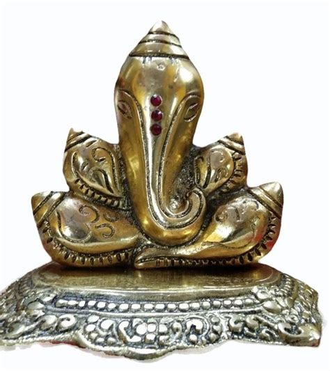 Aluminium Gold Plated Panch Shankh Ganesh Statue Temple At Rs 130