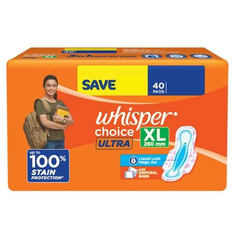 Buy Whisper Choice Ultra Sanitary Pads Xl 40s Online At Best Price