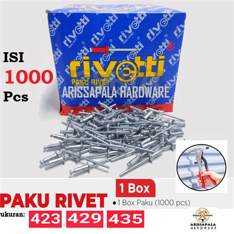 Jual Paku Rivet 1 Box Isi 1000 Pcs Paku Ripet Paku Keling Blind Rivet 3