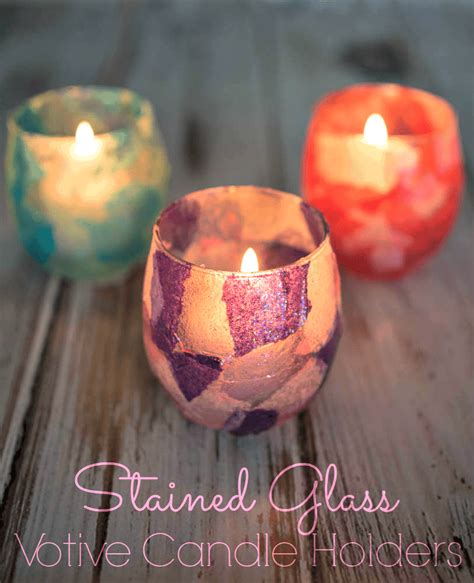 Stained Glass Votive Candle Holders