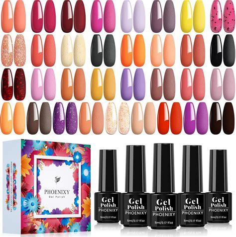 Phoenixy Gel Nail Polish Set Effect U V Gel Nail Polish Purple Red