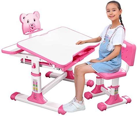 Kids Desk and Chair Set,Height Adjustable Kids Study Table Desk with ...