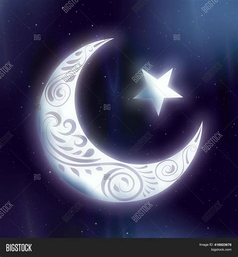 crescent moon stars image photo  trial bigstock