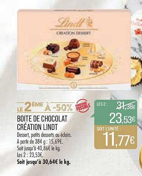 Promo Boîte De Chocolat Création Lindt chez Match iCatalogue fr