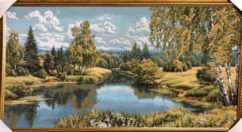 Пейзаж с березами | Гобелен Классик