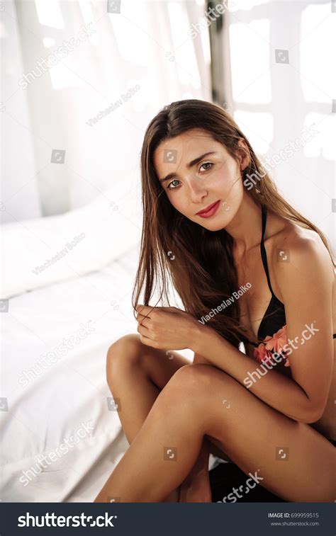 Bikini Model Beautiful Sexy Brunette Girl Stock Photo Shutterstock