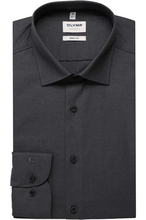 Hochwertiges OLYMP Level Five Body Fit Hemd in der Farbe anthrazit ...