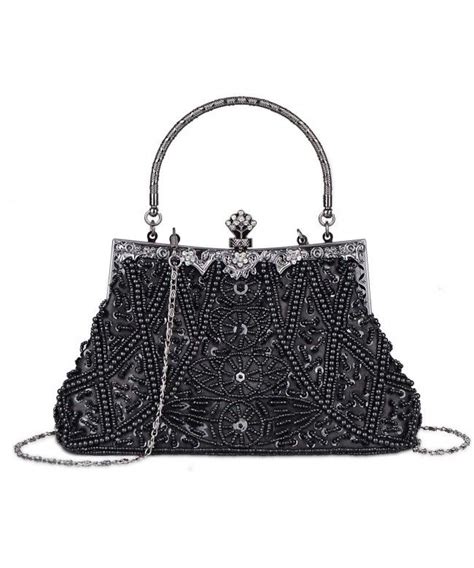 Womens Vintage Beaded And Sequined Evening Bag Wedding Party Handbag